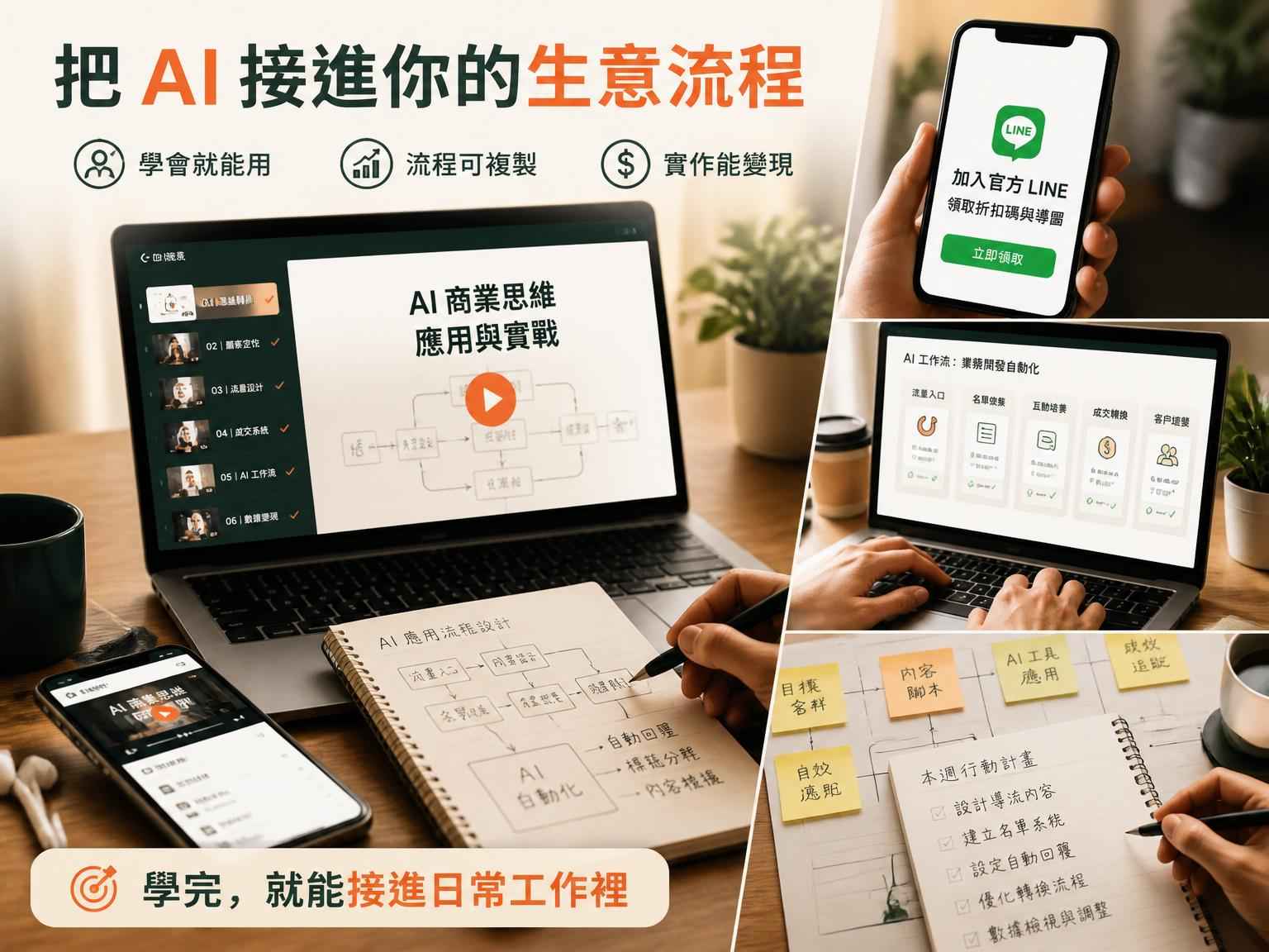 課程學習與實作情境示意圖