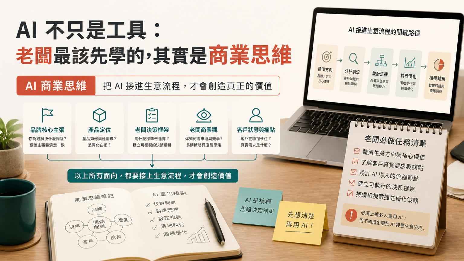 AI 不只是工具：老闆最該先學的，其實是商業思維｜文章封面
